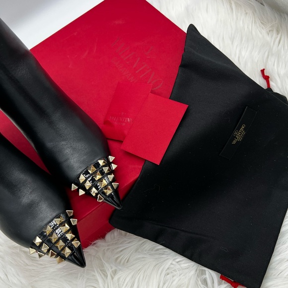 Valentino Garavani | Rockstud Alcove Leather Ankle Boots - Picture 10 of 15